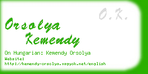 orsolya kemendy business card